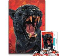 Puzzles for Teenagers 1000 Pieces Black Panther Roar Tough Challenge Gifts Ideas for And from 14 Years And over (size 38x52cm)