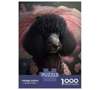 Puzzles for Teenagers 1000 Pieces Black Poodle Kimono Adult Jigsaw Puzzle Family Game Pattern Assembly Fun at Home Activities, 70x50cm/1000pcs