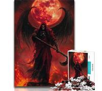 Puzzles for Teenagers 1000 Pieces Blood Moon Reaper Teenager Jigsaw,Educational Games Home Decoration Birthday Present, Gifts, Wall Art (size 38x26cm)