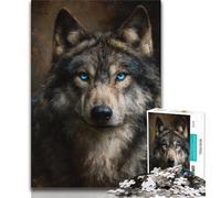 Puzzles for Teenagers 1000 Pieces Blue Eyed Wolf,Help The Brain Exercise Addictive Toys to Cultivate Patience Perfect Decoration 50x75cm