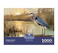 Puzzles for Teenagers 1000 Pieces Blue Heron Wall Art Print-1 Jigsaws for Adults DIY Toys Analysis And Logic Fun at Home Activities, 70x50cm/1000pcs