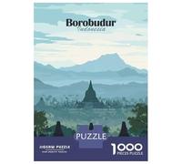 Puzzles for Teenagers 1000 Pieces Borobudur Temple, Indonesia Puzzles for Adults Relax Games Analysis And Logic Challenging Game Gifts 52x38cm/1000pcs