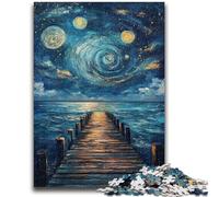 Puzzles for Teenagers 1000 Pieces Bridge Under The Night Sky for Educational Game Challenge Toy for Is Ideal As A Gift for The Whole Family 26x38cm