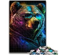 Puzzles for Teenagers 1000 Pieces Brown Bear Boxer Brain Intelligence Challenge Addictive Toys Funny Gift for Ages 14+ 26x38cm