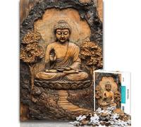 Puzzles for Teenagers 1000 Pieces Buddha Statues, Precision Cut,with Matching Poster And Trivia Sheet for And Age 14 Years Up 38x26cm