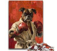 Puzzles for Teenagers 1000 Pieces Bulldog Boxing Learning Educational Toys Family Games Enhance Love between Couples 26x38cm