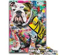 Puzzles for Teenagers 1000 Pieces Bulldog Doodle Adult Puzzles,Decompressing Intellectual Educational Toy Birthday Gift (38x26cm)