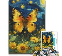 Puzzles for Teenagers 1000 Pieces Butterfly in A Starry Night Field Tough Challenge Gifts Ideas for And from 14 Years And over (size 38x52cm)