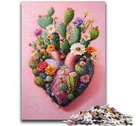 Puzzles for Teenagers 1000 Pieces Cactus Heart for Educational Game Challenge Toy for Is Ideal As A Gift for The Whole Family 50x75cm