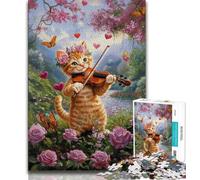 Puzzles for Teenagers 1000 Pieces Cat Among Sunflowers,Stress Reliever Difficult Challenge Every Piece Is Unique - Challenging Family Fun Game (38x26cm)