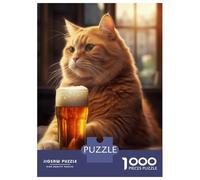 Puzzles for Teenagers 1000 Pieces Cat Beer Pub Bar Adult Jigsaw Puzzle Family Game Pattern Assembly Fun at Home Activities, 52x38cm/1000pcs