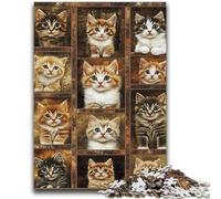 Puzzles for Teenagers 1000 Pieces Cat Collage for Educational Game Challenge Toy for Is Ideal As A Gift for The Whole Family 26x38cm