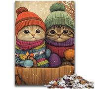 Puzzles for Teenagers 1000 Pieces Cat Couple for Educational Game Challenge Toy for Is Ideal As A Gift for The Whole Family 50x75cm
