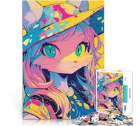 puzzles for teenagers 1000 pieces Cat Girl in Hat Interessante Stressreduzierung Die Liebe zwischen Paaren stärken75x50cm
