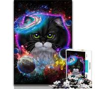 Puzzles for Teenagers 1000 Pieces Cat in Galaxy Space Cosmos 1000 Pieces for Teenagers,deal As Gifts for The Whole Family for Ages 14+ 75x50cm