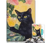 Puzzles for Teenagers 1000 Pieces Cat Lying on The Sofa 1000 Pieces for Teenagers,Staycation Kill Time with Matching Poster And Trivia Sheet (size 75x50cm)