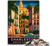 Puzzles for Teenagers 1000 Pieces Charleston South Carolina 1000 Pieces for Teenagers,with Matching Poster And Trivia Sheet for And Age 14 Years Up (26x38cm)
