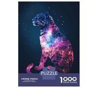 Puzzles for Teenagers 1000 Pieces Cheetah Silhouette Galaxy Adult Jigsaw Puzzle Family Game Pattern Assembly Fun at Home Activities, 52x38cm/1000pcs