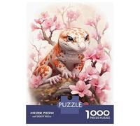 Puzzles for Teenagers 1000 Pieces Cherry Blossom Lizard Adult Jigsaw Brain Teaser Game Pattern Assembly Unique Birthday And Xmas Gifts 38x26cm/1000pcs