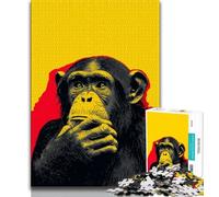 Puzzles for Teenagers 1000 Pieces Chimpanzee Animal Teenager Jigsaw,Educational Games Home Decoration Birthday Present, Gifts, Wall Art (size 75x50cm)