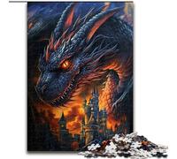 Puzzles for Teenagers 1000 Pieces Chinese Black Dragon, Educational Toys for Is Ideal As A Gift for The Whole Family for And 14 Years Old (Size50x75cm)