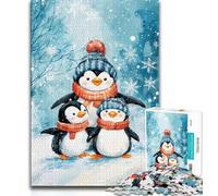 Puzzles for Teenagers 1000 Pieces Christmas Penguin Teenager Jigsaw,Educational Games Home Decoration Birthday Present, Gifts, Wall Art (size 38x26cm)