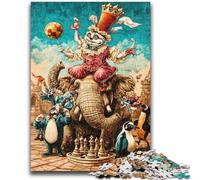 Puzzles for Teenagers 1000 Pieces Circus Animals 1000 Pieces for Adults,Quiz Game for Is Ideal As A Gift for The Whole Family (50x75cm)