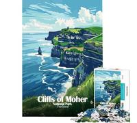 Puzzles for Teenagers 1000 Pieces Cliffs of Moher National Park Ireland Learning Educational Toys Family Game Wall Decoration Gifts for Women Men (Size 50x75cm)