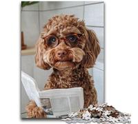 Puzzles for Teenagers 1000 Pieces Cocker Spaniel on The Toilet 1000 Pieces for Teenagers,deal As Gifts for The Whole Family for Ages 14+ (26x38cm)