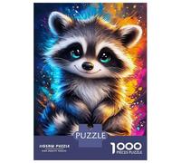 Puzzles for Teenagers 1000 Pieces Color Splash Raccoon Puzzles for Adults Relaxing Games But Fun And Humorous Fun Activities at Home 52x38cm/1000pcs