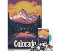 Puzzles for Teenagers 1000 Pieces Colorado Mountain Sunset Poster,Educational Games Home Decoration for Is Ideal As A Gift for The Whole Family (38x26cm)