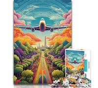 Puzzles for Teenagers 1000 Pieces Colorful Airplane,Help The Brain Exercise Addictive Toys to Cultivate Patience Gift For Birthdays (38x26cm)