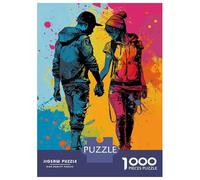 Puzzles for Teenagers 1000 Pieces Colorful Love Walk Jigsaw Puzzle Brain Teaser Game A Work of Art Unique Birthday And Xmas Gifts 70x50cm/1000pcs