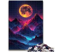 Puzzles for Teenagers 1000 Pieces Colorful Mountains at Night Learning Educational Toys Family Games Enhance Love between Couples 26x38cm