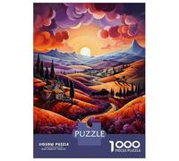 Puzzles for Teenagers 1000 Pieces Colorful Sunset Landscape Art Print Puzzles for Adults Relax Games Analysis And Logic Challenging Game Gifts 38x26cm/1000pcs