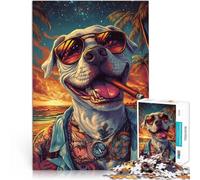puzzles for teenagers 1000 pieces Colorful tattoo dog Herausfordernd Schwierig Lernspiel für Geburtstag, Weihnachten75x50cm