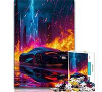 Puzzles for Teenagers 1000 Pieces Colourful Cool Sports Car 1000 Pieces for Teenagers,with Matching Poster And Trivia Sheet for And Age 14 Years Up 38x26cm