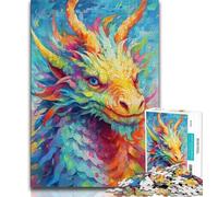 Puzzles for Teenagers 1000 Pieces Colourful Dragon 1000 Pieces for Teenagers,deal As Gifts for The Whole Family for Ages 14+ 26x38cm
