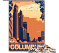 Puzzles for Teenagers 1000 Pieces Columbus Ohio, Decompressing Intellectual Educational Toy Birthday Present, Gifts 26x38cm