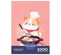 Puzzles for Teenagers 1000 Pieces Corgi Cooking for Kitchen Adult Jigsaw Puzzle Brain Teaser Game Hand Speed Race Fun Activities at Home 70x50cm/1000pcs