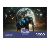 Puzzles for Teenagers 1000 Pieces Cosmic Elephant in Space Jigsaws for Adults Hands-on Game Difficult Hard Fun at Home Activities, 52x38cm/1000pcs