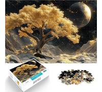 puzzles for teenagers 1000 pieces Cosmic Golden Tree Asteroid Landscape Analyse und Logik Geschenk zum Geburtstag52x38cm