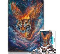 Puzzles for Teenagers 1000 Pieces Cosmic Tiger Adult Puzzles,Decompressing Intellectual Educational Toy Birthday Gift 38x26cm