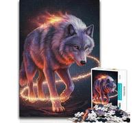 Puzzles for Teenagers 1000 Pieces Cosmic Wolf Digital Art Hands-on Game Difficult Challenge Secret Santa Gifts (size 38x26cm)