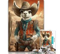 Puzzles for Teenagers 1000 Pieces Cowboy Alpaca Adult Puzzles,Decompressing Intellectual Educational Toy Birthday Gift 38x26cm