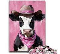 Puzzles for Teenagers 1000 Pieces Cowboy Cow Learning Educational Toys Family Games Enhance Love between Couples 26x38cm