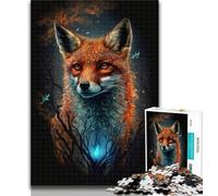 Puzzles for Teenagers 1000 Pieces Cute Art Fox 1000 Pieces for Teenagers,Staycation Kill Time with Fully Interlocking Randomly Shaped Pieces 50x75cm