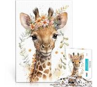 puzzles for teenagers 1000 pieces Cute Baby Giraffe Stressabbau Staycation Zeit totschlagen Lustiges Geschenk38x26cm