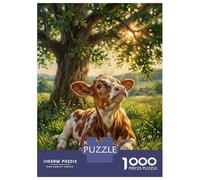 Puzzles for Teenagers 1000 Pieces Cute Calf in A Sunny Meadow Jigsaws for Adults Fun Games But Fun And Humorous Christmas Birthday Gifts 52x38cm/1000pcs