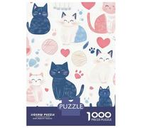 Puzzles for Teenagers 1000 Pieces Cute Cat Pattern Jigsaw Puzzle Brain Teaser Game A Work of Art Unique Birthday And Xmas Gifts 38x26cm/1000pcs